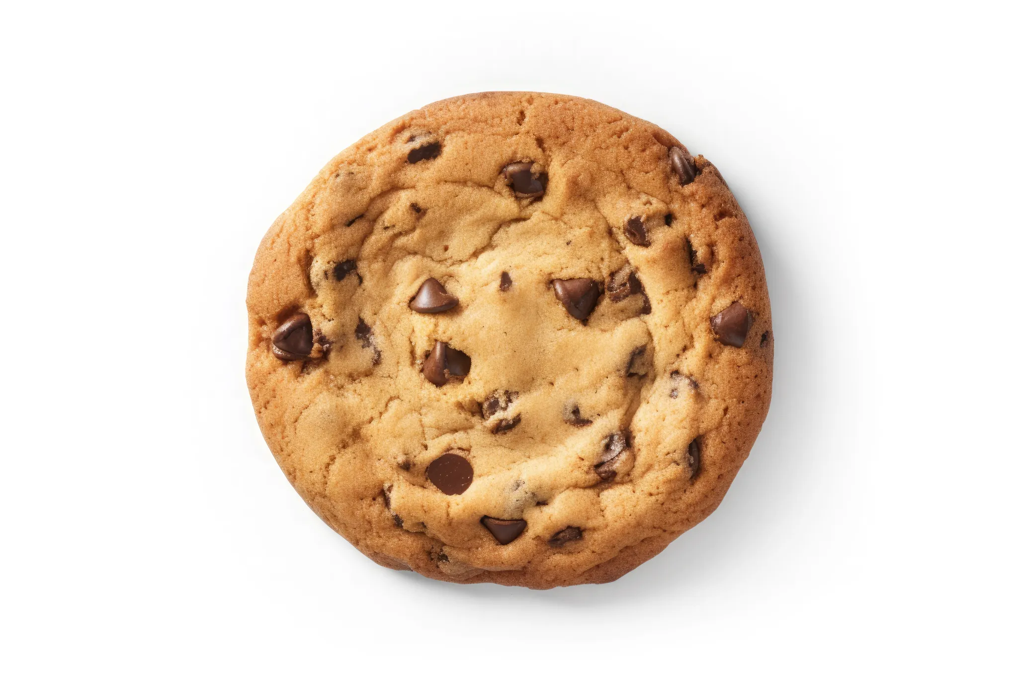 Chocolate Chip Cookies Isolated White Background Ai Generative