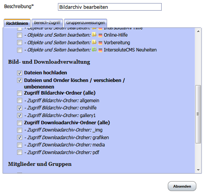 Gruppenrecht Archiv